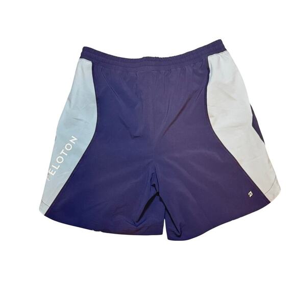 PELOTON 7" Athletic Gym Cycling Shorts Purple Lined Stretch Elastic Waist Mens M - Picture 1 of 11